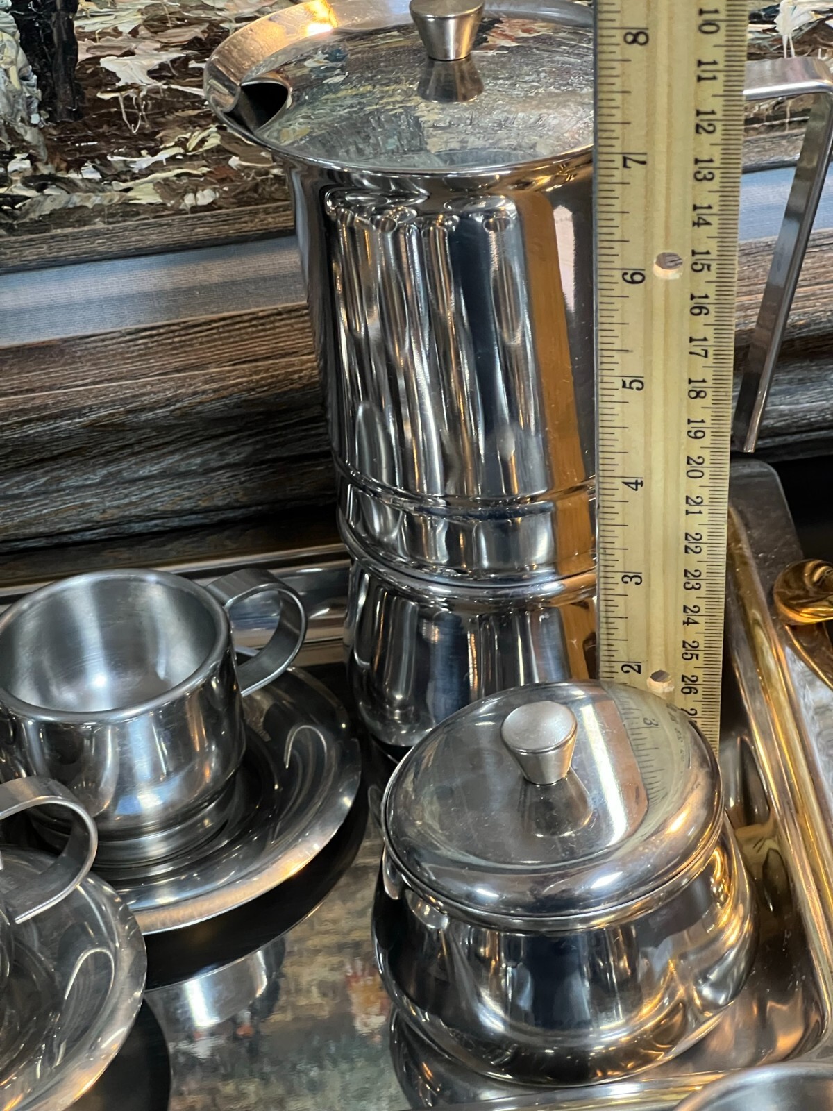 Wonderful ITALIAN 18/10 Inox Espresso Cups With SERVING TRAY And Sugar ...