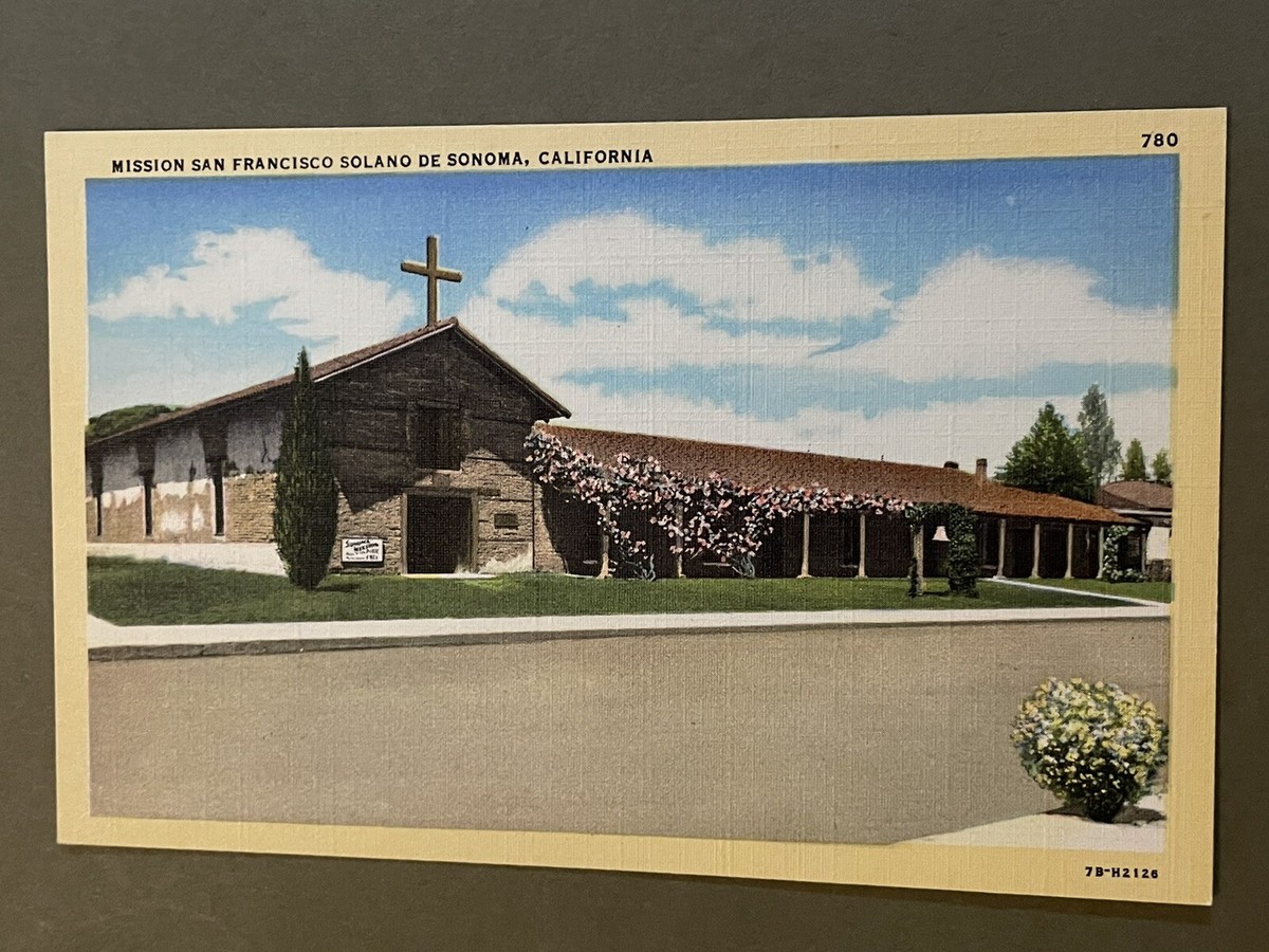 Mission San Francisco Solano de Sonoma CA Vintage Linen Postcard | eBay