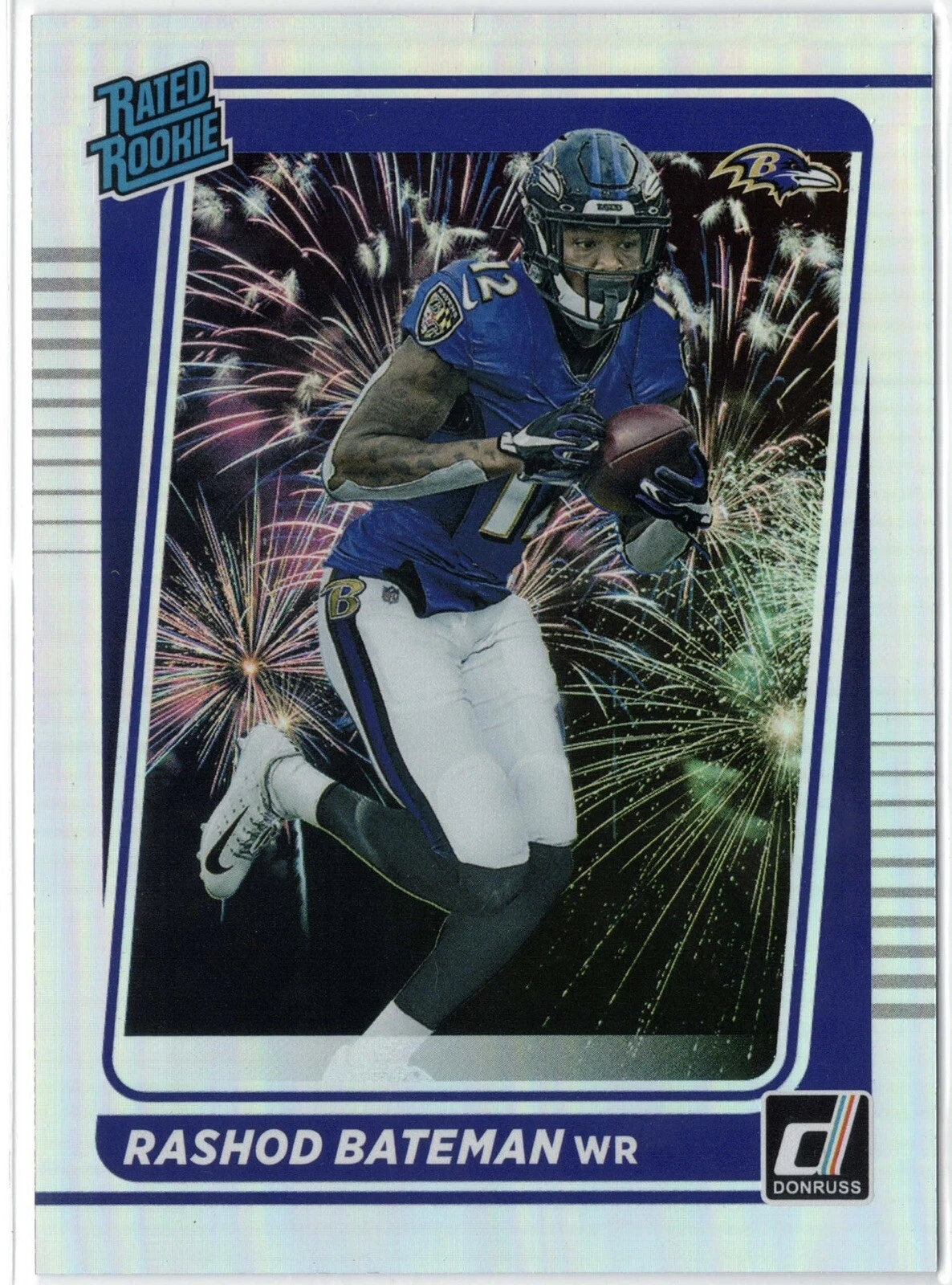 Rashod Bateman 2021 Donruss Premium Fireworks Holo Rated Rookie SSP ! Ravens