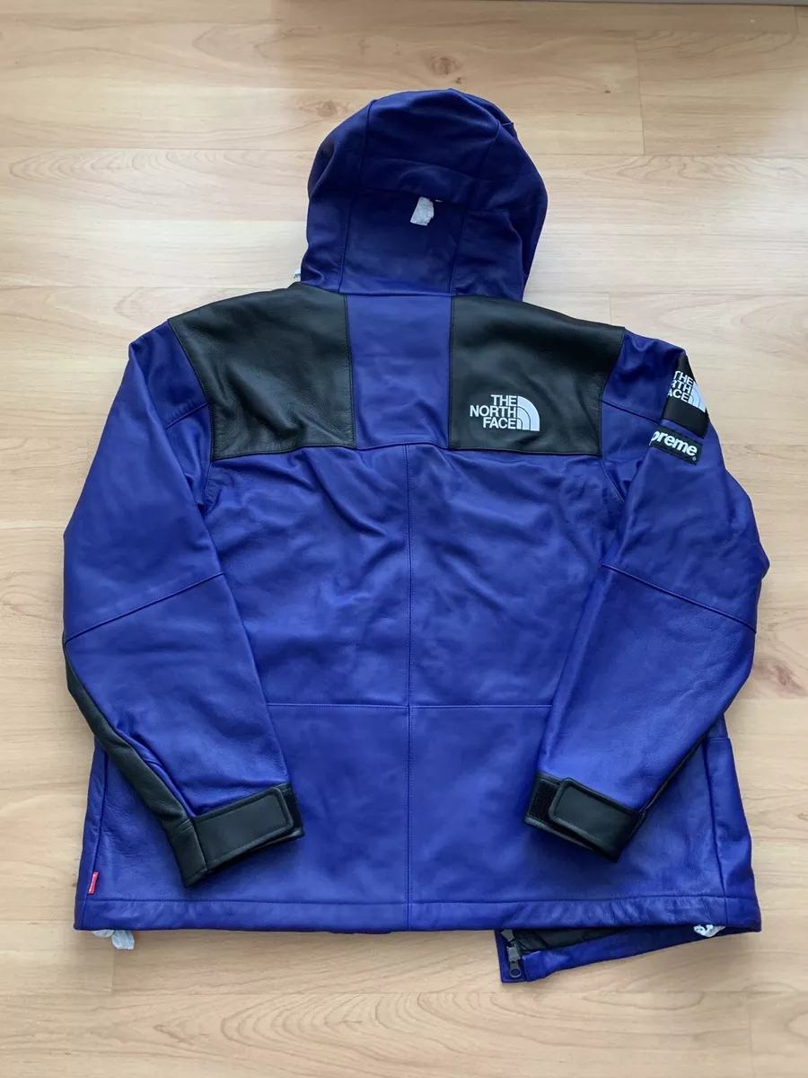 Supreme x The North Face Leather Mountain Parka Royal Size Medium Purple  Jacket