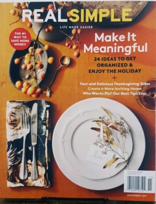Real Simple November 2017 Make it Meaningful Holiday Ideas FREE SHIPPING CB
