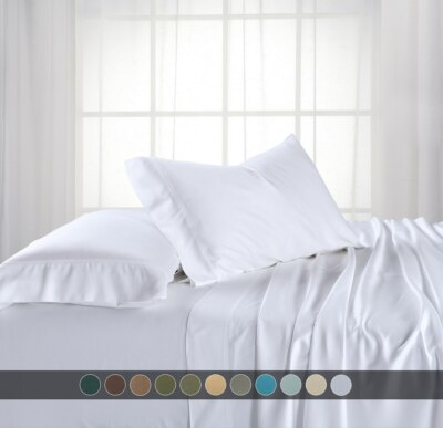 Split King Sheet Set 100% Bamboo Viscose 600 Thread Count Cool Deep Pocket