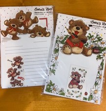 Suzy Zoo Stationery N Stickers lot of 2 Willie Bear NIP