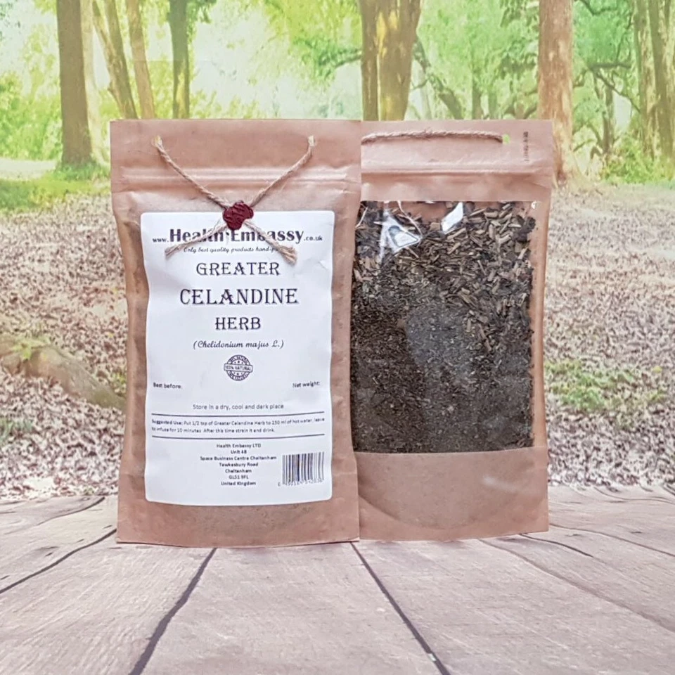 HEALTH EMBASSY Großschöllkraut (Chelidonium majus L) Gesundheit Botschaft natürlicher Kräutertee