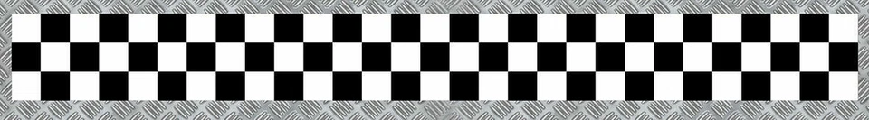 BANDE A DAMIERS 55cmX3cm AUTO MOTO RESERVOIR CASQUE AUTOCOLLANT STICKER (BA155)