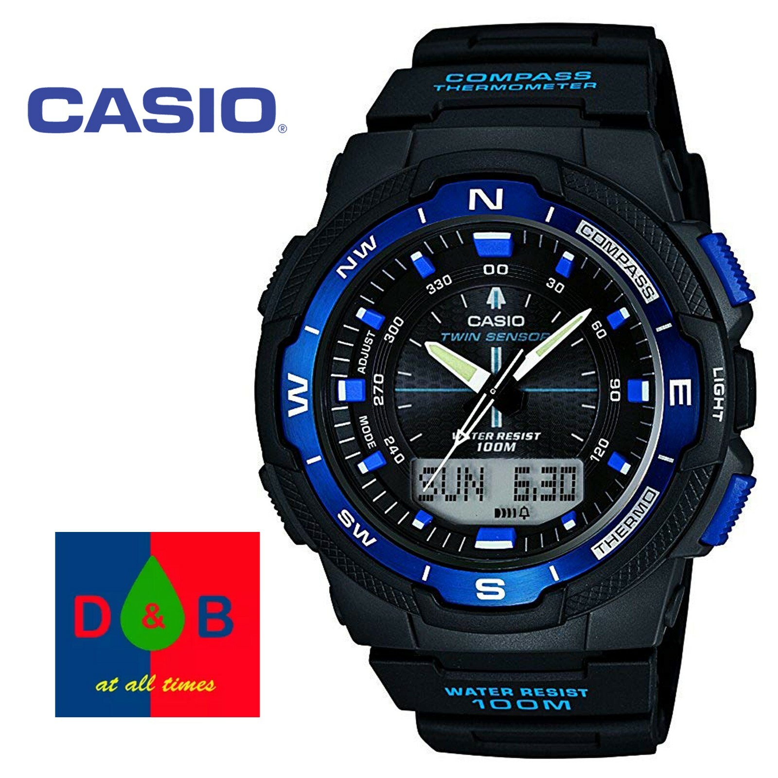 Casio SGW-500H-2BVER 47mm Blue/Black Resin Case with Black Plastic Strap  Men's Wristwatch for sale online | eBay