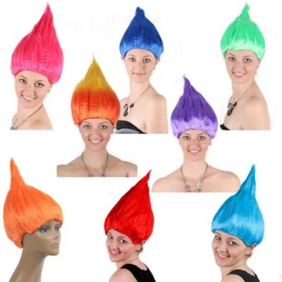 Troll Style Elf Pixie Wig Colourful Flame Wigs Soft Hair Wigs Adult