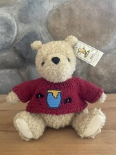 Disney Classic Winnie the Pooh Plush 7 1/2  Sitting Plush Honey Pot Sweater Gund