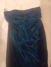 vintage emerald green strapless velvet formal dress small