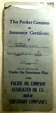 Vintage TIDEWATER ASSOCIATED OIL COMPANY CA METROPOLITAN LIFE INSURANCE POLICY