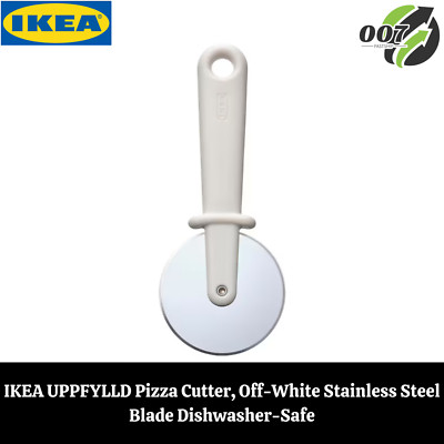 IKEA UPPFYLLD Pizza Cutter, Off-White Stainless Steel Blade Dishwasher-Safe