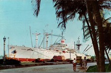 VINTAGE SS ALCOA CLIPPER STEAMSHIP CARIBBEAN 1956 POSTED CHROME POSTCARD QD