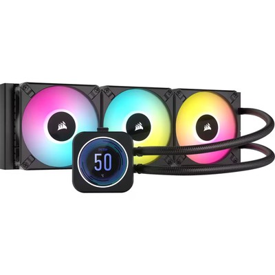 Corsair iCUE H150i ELITE LCD XT, 360mm AIO Liquid CPU Cooler, LCD Display TOP