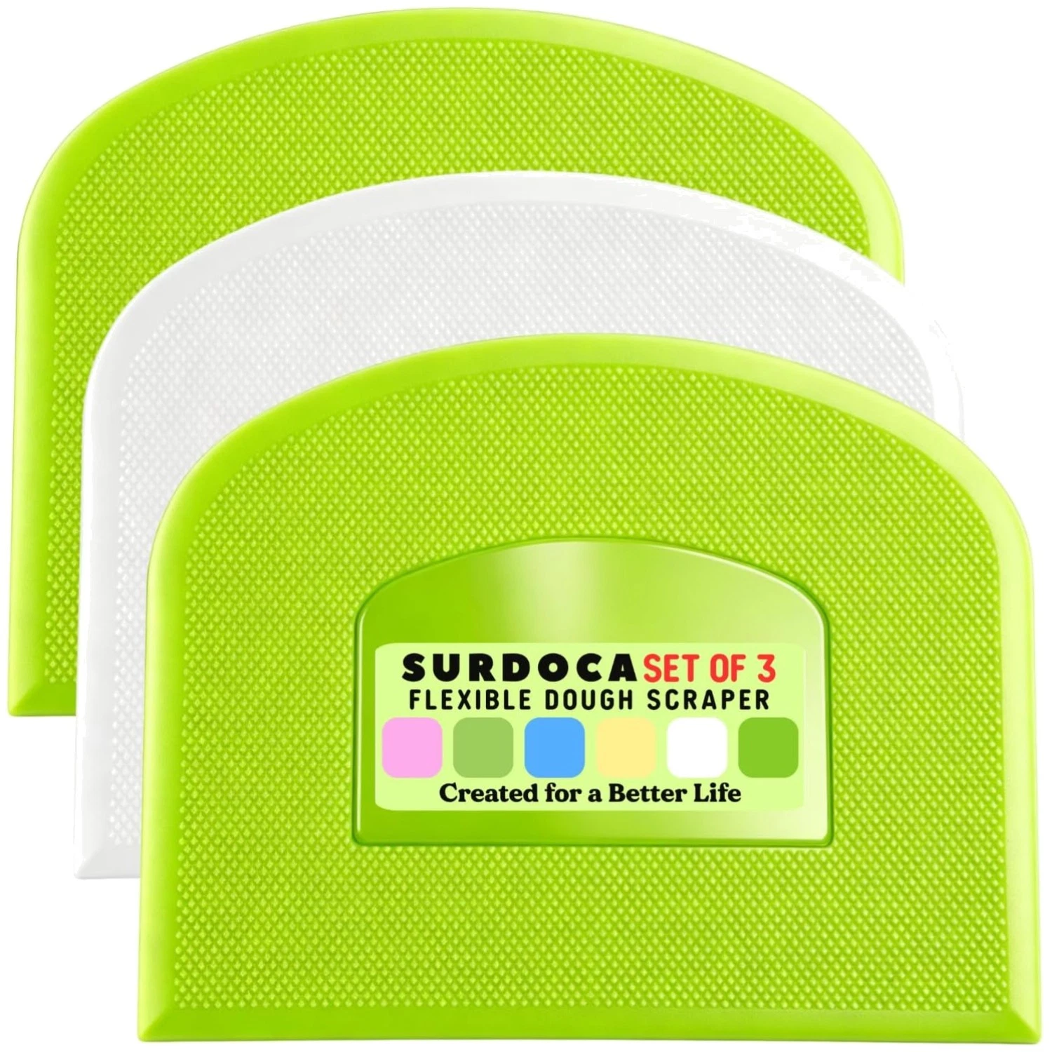 Flexible Plastic Bowl Scraper - Green+White+Green, Pack of 3
Opens in a new window or tab