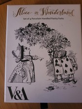 Rare & Highly Collectible Alice In Wonderland V&A Porcelain Handled Pastry Forks