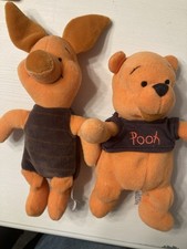 Halloween Pooh And Piglet Plush Disney Store Winnie The Pooh Orange  Black