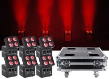Rockville FLIP CHARGE PACK BLACK 6 Par Wash Up Lights Charging Case Wireless DMX