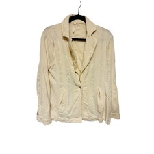 Free People Linen Blend Blazer Beige Cream Size XS Double Pockets Single Button