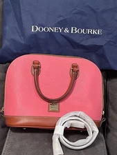 Dooney & Bourke Pebble Grain Zip Zip Satchel Bubble Gum-Brand New-Never Used