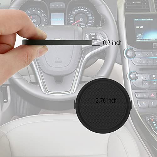 2PCS Car Cup Coaster, Non-Slip Universal Insert Coaster, Car Cup Holder Black - Picture 4 of 7