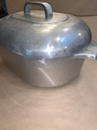 Wagner Ware Sidney 0 Magnalite 4265-P Aluminum Roaster w/ Lid & Trivet Nice H3 - Bild 3 von 19