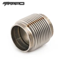 FAPO 2" ID Elbow Connector Exhaust Flex Bellows 2.55" Long Flex Joint Pipe 304SS