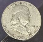 1952 50C Franklin Half Dollar 90% Silver Circulated US Coin Free Shipping