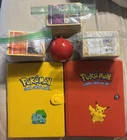 Vintage and New Pokemon Card Lot w/ Pikachu/Bulbasaur Binders & Poke Ball