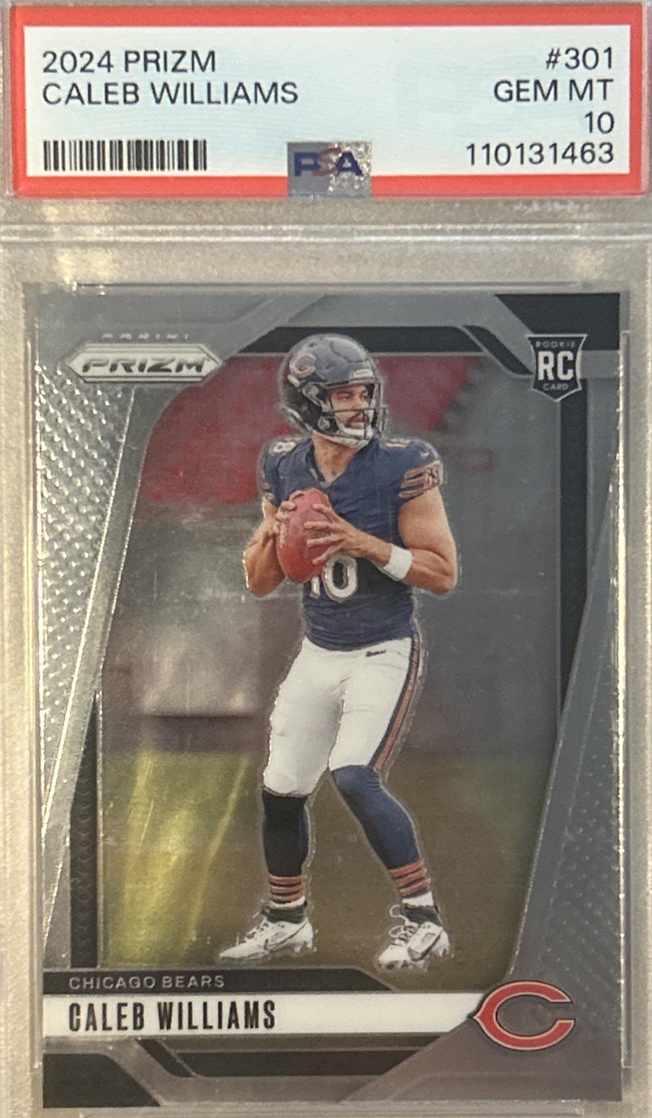 2024 PANINI PRIZM #301 CALEB WILLIAMS ROOKIE RC PSA 10 LOW POP HARD GRADE INVEST