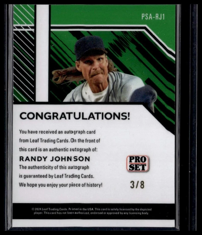 2024 Leaf Collective Randy Johnson AUTO Orange Shimmer /8 "The Bug Unit - Image 2 of 2