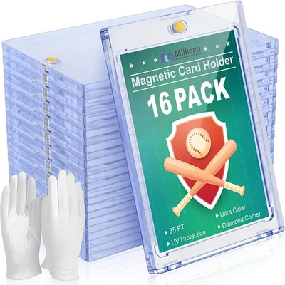 Mlikero 16 Magnetischer Karten-Halter für Trading Cards 35PT Sammelkarten Hüllen