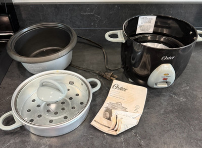 Oster 6-Cup Rice Cooker Food Steamer CKSTRCMS65 Black Tested Works Manual
