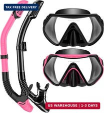 Snorkeling Gear for Adults, Dry-Top Snorkel Set Scuba Diving mask, 180 Panoramic