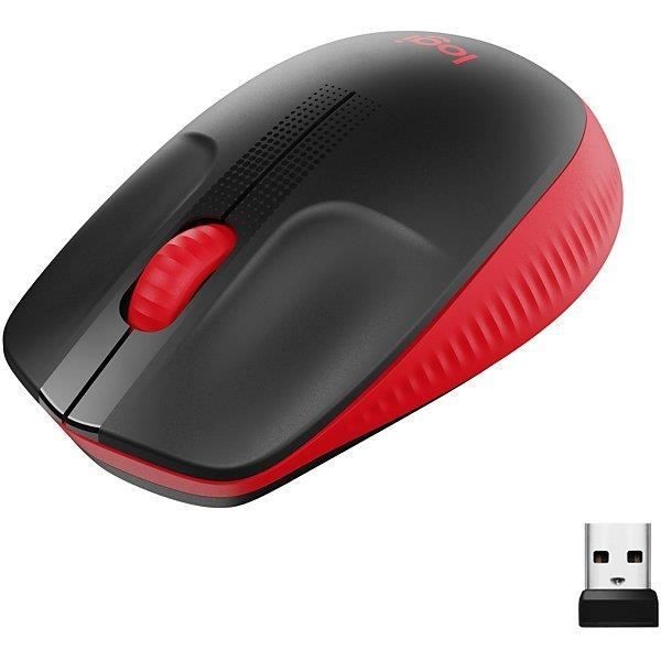 Souris sans fil Logitech M190 rouge avec nano récepteur USB pour ordinateur