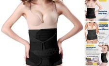 3 in 1 Postpartum Belly Wrap - Recovery Belly/Waist/Pelvis Belt Large Black