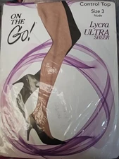 On the go! pantyhose Ultra Sheer, Control Top Size 3 Nude