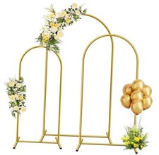 Metal Arch Backdrop Stand, Set of 3 4ft / 5ft / 6ft Gold Arch 4/5/6 ft