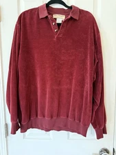 Vintage Velvet Velour 70s Norm Thompson Men’s Top Size Large *hole in pic Retro
