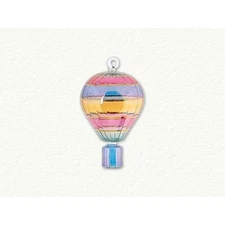Multi Colored Hot Air Balloon Swirl Egyptian Blown Glass Christmas Ornament