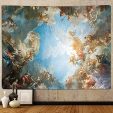 Renaissance Tapestry, Vintage Greek Mythology Painting Art Ceiling Tapestries...