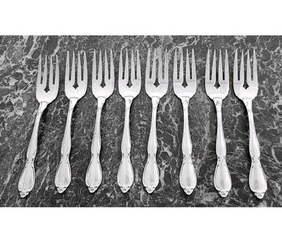 10 SALAD FORKS 6 1/4'' Oneida Community CHATELAINE Stainless Betty Crocker Glossy