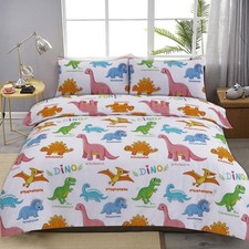KIDS Single Bed BEDDING SET Reversible Duvet Quilt Cover Pillowcase Boys Girls