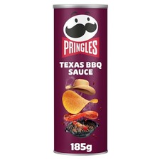 Pringles Texas BBQ Sauce Crisps 185g Resealable Tube Sharing Party Snack