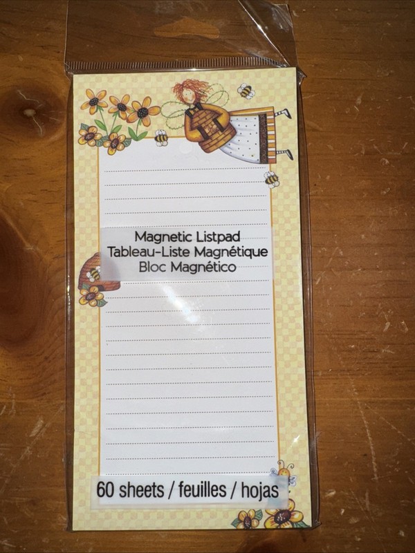 Studio 18 Fairy Theme Magnetic List Pad ~ 60 Sheets ~ Bees, Fairy, Floral
