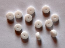 12 WHITE GLASS FACETED SPACER BEADS BEAD down for details... 8x4mm