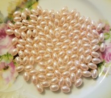 1,000 pcs Pink Loose Artificial Plastic Pearls 6mm x 9mm Oval Rice Beads Crafts