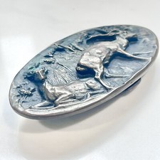 Vintage Adezy Denver 3D Belt Buckle Deer Buck Stag Hunting 1975 Landscape