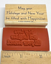 Stampin' Up Rubber Stamps 2002 SEASONS GREETINGS MAY YOUR HOLIDAYS NEW YEAR