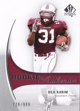 2010	SP Authentic	Base	222 	Deji Karim	729/999	RC