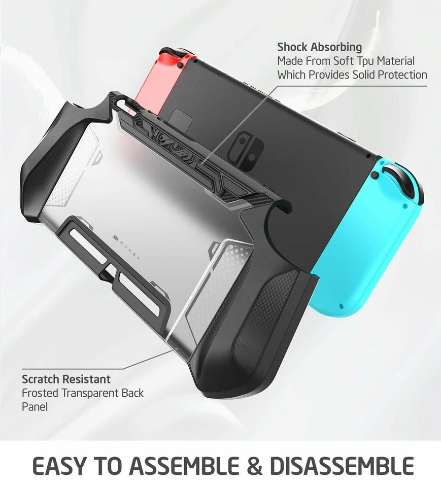 For Nintendo Switch Console Joy-Con, Mumba 360 Protective TPU Grip Case Dockable - Image 3 of 4